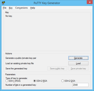PuTTyGen Create Key